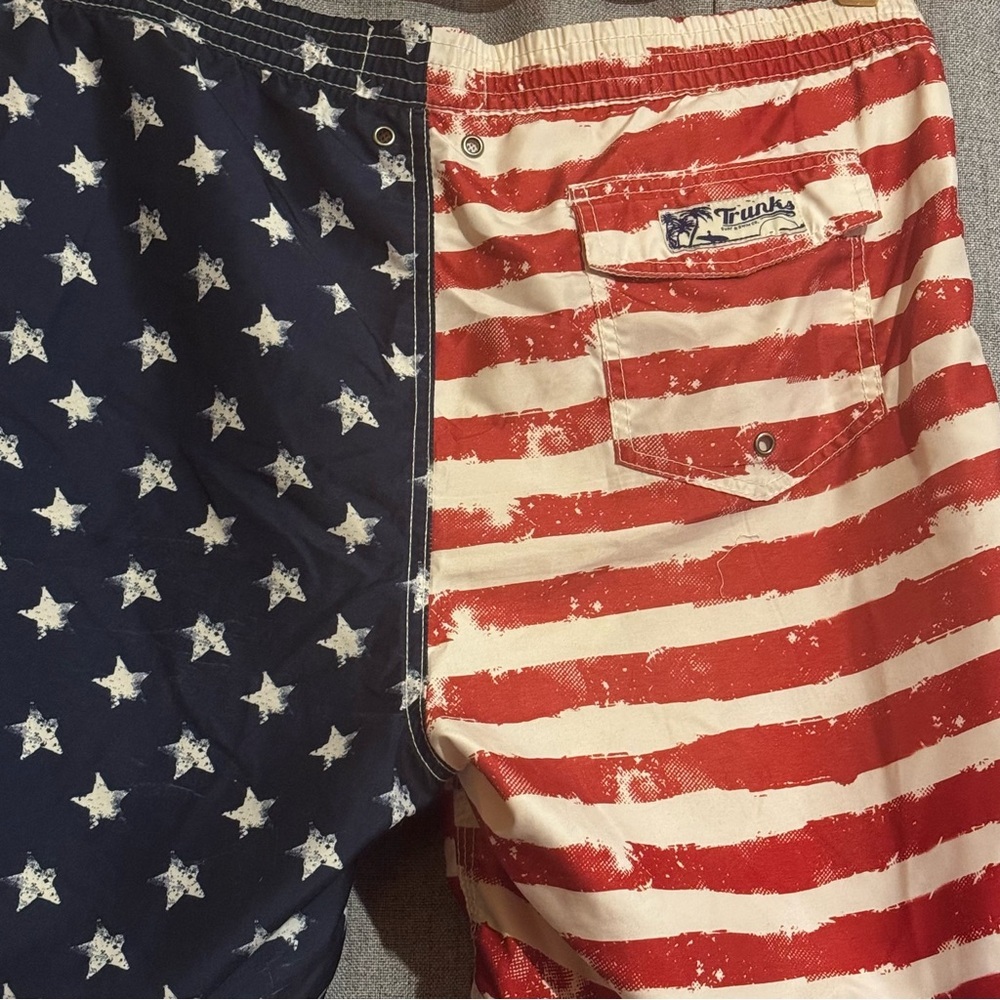Vintage American Flag Board Shorts USA Swim Trunks L Fits XL - Picture 5 of 8